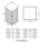 CERANO - Sprchový kout Antelo Duo L/P - 6 mm - černá matná, transparentní sklo - 80x70x190 - otočný CER-482338