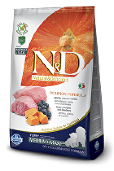 N&D Pumpkin DOG Puppy M/L Lamb & Blueberry 2,5kg