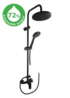 RAV Slezák - VLTAVA ECO - Sprchový systém s vodovodní baterií, Černá - matná VTE482.5/7CMAT VTE482.5/7CMAT
