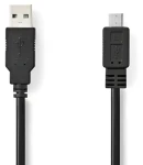 Nedis USB 2.0 kabel černá / Kabel USB / USB-A - Micro-B / 480 Mbps / 2 m (CCGB60500BK20)