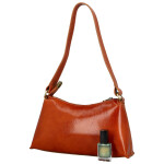 Módní dámská kožená kabelka na rameno Delami Vera Pelle Nemia, koňaková