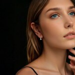 Stříbrné náušnice s perlou a 0,1 ct MOISSANITE + CERTIFIKÁT, Stříbrná Bílá