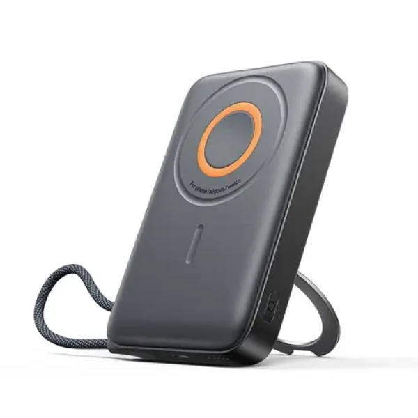 Joyroom JR-PBM02 černá / Powerbanka / 10000mAh / 22.5W / 1x USB-C + bezdrátové nabíjení MagSafe + USB-C kabel / stojánek (6956116771119)