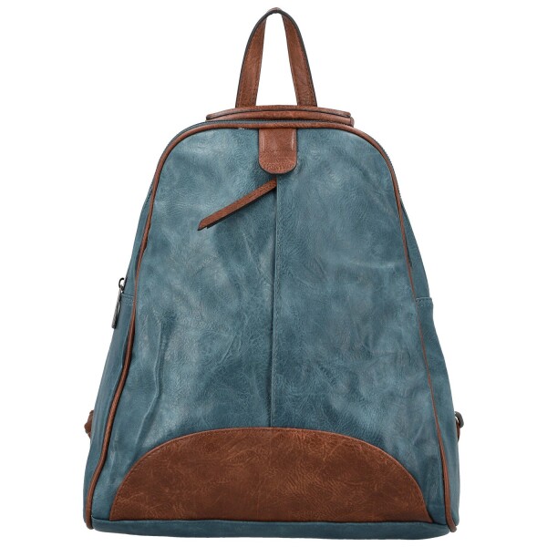 Trendy dámský koženkový kabelko-batůžek Lykos, džínově modrý