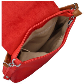 Trendy dámská koženková crossbody kabelka Naiara, červená