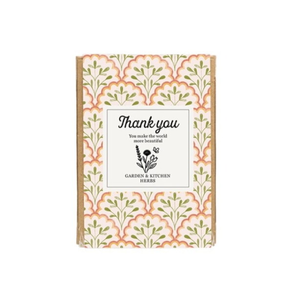Blossombs Dárková sada semínek kuchyňských bylinek Thank you – 4 ks, růžová barva, papír