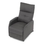 Křeslo polohovací, eletrické, šedá látka.