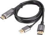 Lanberg CA-HDDP-20CU-0010-BK černá / Kabel DisplayPort na HDMI + USB-A / 1 m (CA-HDDP-20CU-0010-BK)