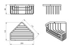 Gedy - SMART rohová polička do sprchy, 200x80x151, bronz 2483-44