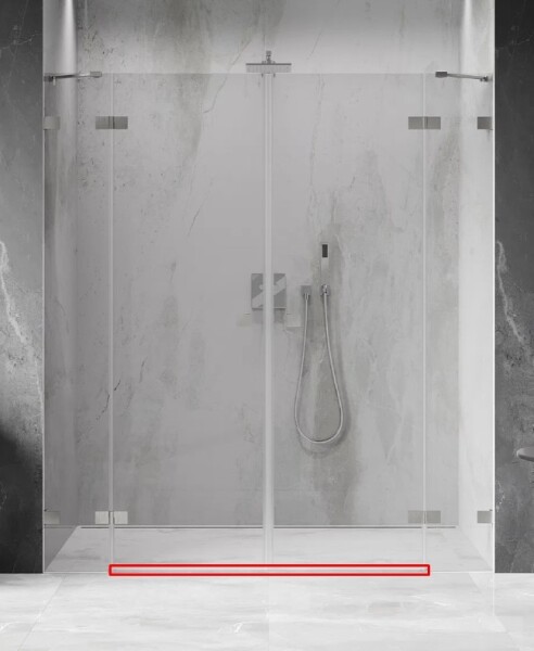 MEXEN - LUNAR prahová lišta rovná 200 cm nikl kartáčovaná 830-03-97