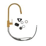 Dřezová baterie SAT Aurum s vytahovací sprškou, 2 proudy broušená zlatá SATBAUR286BG SATBAUR286BG