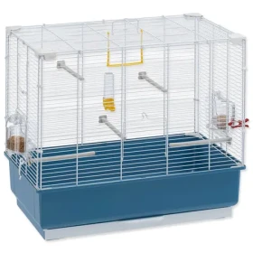 Ferplast Rekord bílo-modrá / Klec pro papoušky a exoty / 60x32,5x57,5 cm / vysunovací dno / s výbavou (G82-52003814)
