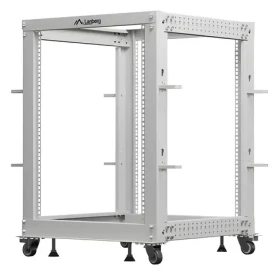 Lanberg Open Rack 15U šedá / Rozvaděč / 19" / 600x600-1100 mm / nosnost 600 kg (OR01-6115-S)