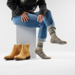 Unisex merino městské ponožky SMARTWOOL Everyday Cozy Snowed In Sweater Crew Soc, Light Gray velikost: 38-41 (M)