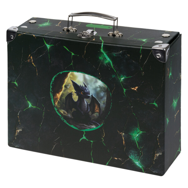 Skládací školní kufřík Draci s kováním