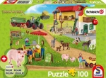 SCHMIDT Puzzle Schleich Farma s prodejním stánkem