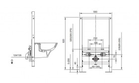 KLUDI - Unifix Předstěnová instalace pro bidet, výška 82 cm 79201