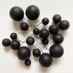 Dortisimo Zapichovací dekorace Koule černé glitterové různé velikosti (20 ks)