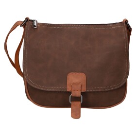 Trendy dámská koženková crossbody kabelka Ulipa, tmavě hnědá