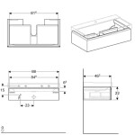 GEBERIT - Xeno 2 Skříňka pod umyvadlo 90 cm, zásuvka s LED svítidlem, šedobéžová 500.508.00.1