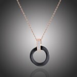 Ocelový náhrdelník se zirkony Catarin Black Gold - keramika, Zlatá 40 cm + 5 cm (prodloužení)