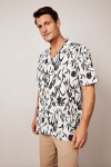 DEFACTO Printed Linen Blend Short Sleeve Shirt