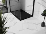 MEXEN/S - Stone+ obdélníková sprchová vanička 140 x 80, černá, mřížka černá 44708014-B