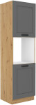 Vysoká skříňka na vestavnou troubu Luna 60 DP-210 2F Barva korpusu: Dub artisan, Barva dvířek: Dust Grey