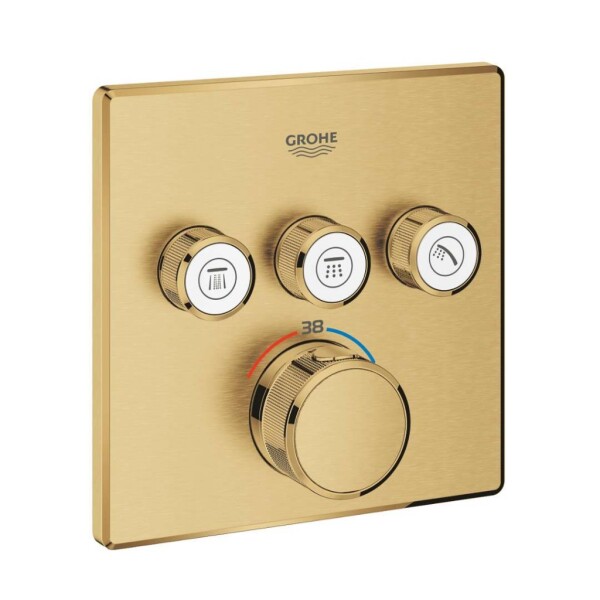 GROHE - Grohtherm SmartControl Termostatická baterie pod omítku, 3 ventily, kartáčovaný Cool Sunrise 29126GN0