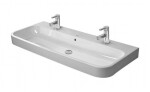 DURAVIT - Happy D.2 Dvojumyvadlo 120x51 cm, s přepadem, 2 otvory pro baterie, bílá 2318120024