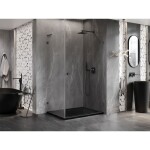 MEXEN/S - Lunar-B L sprchový kout dveře křídlové pravá 85 x 70, transparent, grafit metal 832L-085-070-95-00-P