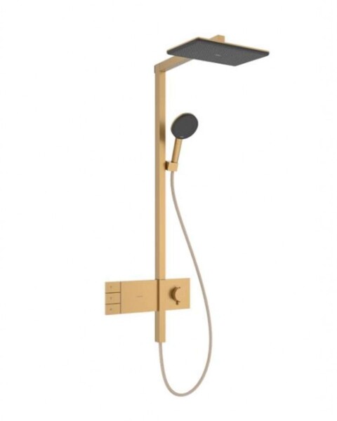 HANSGROHE - Raindance Alive Q Sprchový set s termostatem, 21x34 cm, 3 proudy, kartáčovaný bronz 24590140