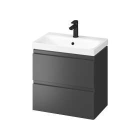 CERSANIT - Sada B887 MODUO SLIM 60 antracit, montáž (skříňka FSC MIX70% SGSCH-COC-007574 + umyvadlo) VIR S801-477