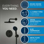 GROHE - Vitalio Start Sprchový set s termostatem pod omítku, průměr 25 cm, 2 proudy, matná černá 348832430