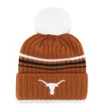 47 Brand Dámská zimní čepice Texas Longhorns NCAA Seasonal Fuzzy Script Big Pom Knit