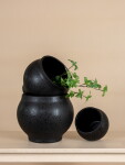 Storefactory Keramický obal na květiny Berghalla Black Medium, černá barva, keramika