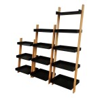 Set poličky a nosníků Naturel Home černá/ořech mat 53,5x98x40 cm HOMEP3C HOMEP3C