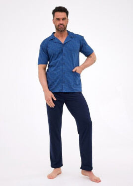 Pyžamo Cornette 318/57 cr/r 3XL-5XL pánské rozepínací džínovina 4XL
