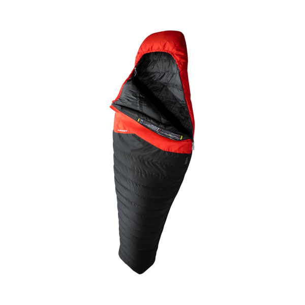 Péřový spacák Mammut Nordic Down 3-Season graphtie-fire 195cm Levý