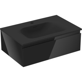 MEXEN/S - Orio koupelnová skříňka 70 cm s umyvadlem Vela, 1 šuplík, černá lesk/černá mat 91A10-07023-1-BF70-W23M71
