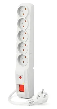 Acar F5 1.5m bílá / Prodlužovací přívod / přepěťová ochrana / 5 zásuvek (W2501)