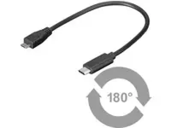 MicroConnect kabel USB3.1 C (M) - microUSB2.0 B (M) 0.2m černá / 480Mbit/s (USB3.1CAMB02)