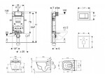 GEBERIT - Kombifix Modul pro závěsné WC s tlačítkem Sigma30, lesklý chrom/chrom mat + Tece One - sprchovací toaleta a sedátko, Rimless, SoftClose 110.302.00.5 NT6