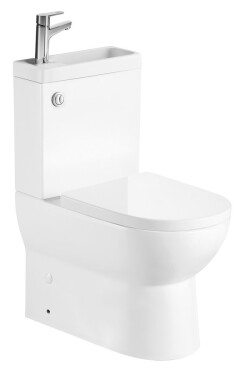 AQUALINE - JALTA HYGIE WC kombi s umývátkem, Rimless, spodní/zadní odpad, bílá PB103H