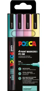 POSCA PC-3M / Popisovač / sada 4 ks / pastelové barvy (186542)