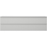 MEXEN/S - Rivel koupelnová skříňka pod umyvadlo 160 cm s deskou, 2 zásuvky, reliéf , šedá mat 91A20-16047-2-BFFC62