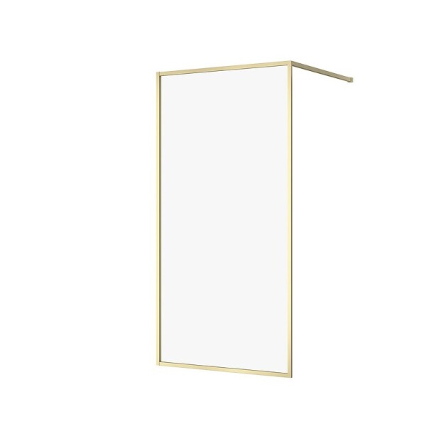 CERSANIT - Walk-in sprchový kout LARGA, zlatá mat, 100x200, čiré sklo S164-073