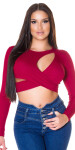 Sexy Crop Top s výřezy oldpink Einheitsgroesse