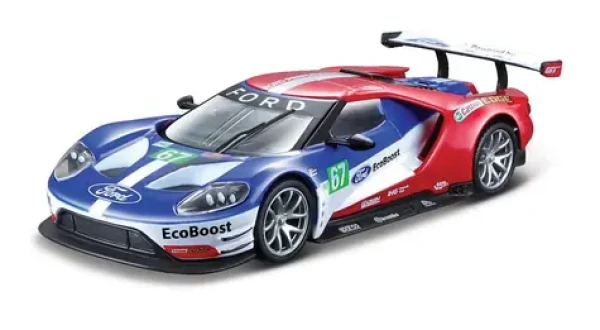 Bburago RACE 2017 Ford GT modro-červená 1:32