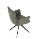 Židle jídelní, zelená látka, 360° vratný mechanismus, černý kov